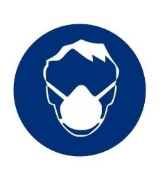 Señal circular adhesiva de vinilo, "Uso Obligatorio De Mascarilla", 9cm diametro