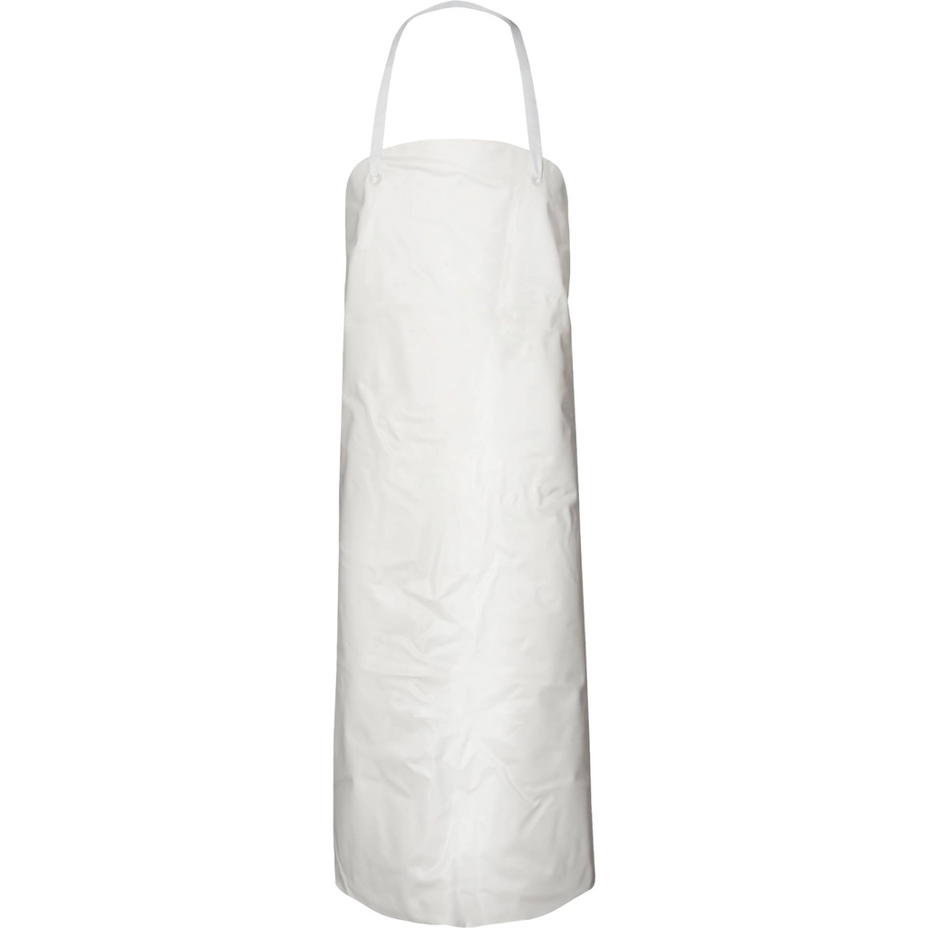 Delantal, PVC proteccion quimica, blanco, grosor 0,3 mm, EPI Cat. III, Tipo PB 3/4, EN 14605, 90x110cm