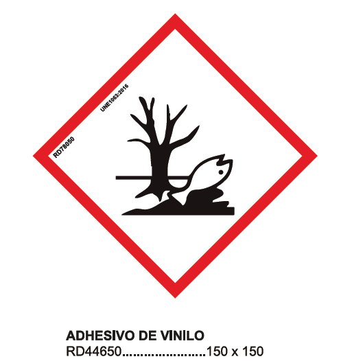 Adhesivo de vinilo, "peligroso para el medio ambiente", 150x150mm