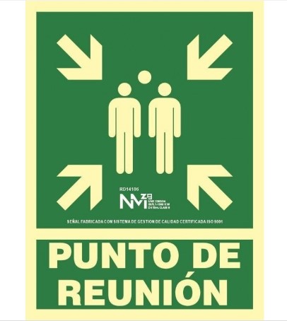SEÑAL PUNTO DE REUNION PVC 0,7MM CLASE B 450X600MM