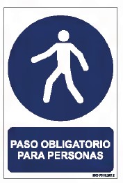 Señal  Alum. "PASO OBLIGLIGATORIO PERSONAS" 210X300mm
