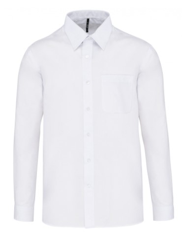 Camisa hombre manga larga, Confeccion en polialgodon. Botones mismo tono. 65%poliester / 35%algodon popelina.