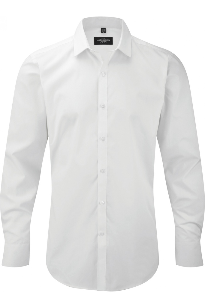 Camisa Ultimate Stretch manga larga hombre, 75% algodon-25% elastomultiester. Pinza en espalda. Corte entallado.
