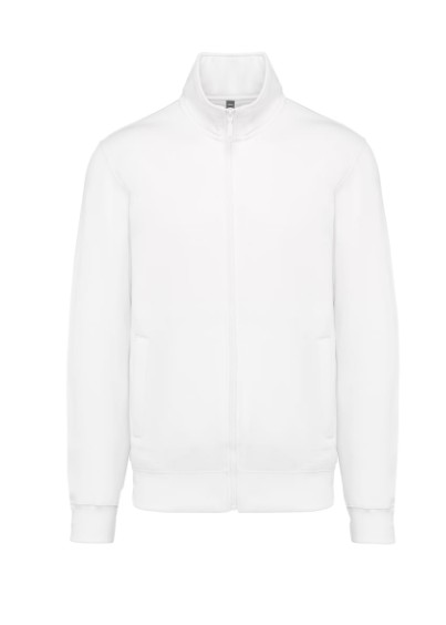 Chaqueta felpa hombre, corte entallado, cuello alto, Cierre con cremallera de plástico a tono. 80%poliester, 20%algodon.