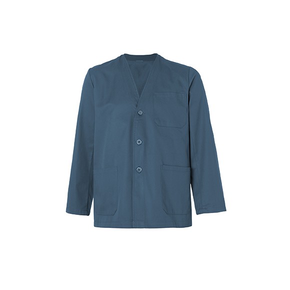 SADE Sahariana sin cuello, 3 bolsillos  de parche delanteros y 2 aberturas espalda. 65% poliester 35% algodon