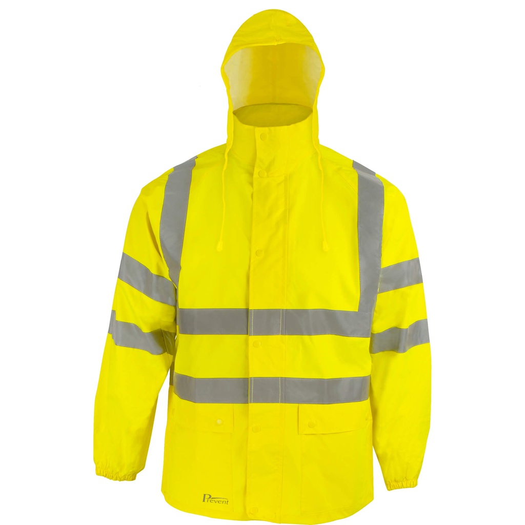 Chubasquero impermeable, 100% Poliester/PU, Cat. II, EN 20471 clase 3, EN 343 3.1.