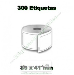 [ ] 100 Rollos de 300 Etiquetas Compatibles 11356 de 89x41mm