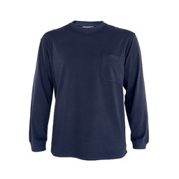 Camiseta manga larga, ignifuga (Atex) Cuello redondo, bolsillo velcro en pecho, puños elasticos. 60%Modacrilica 38%Algodon 2% Carbono