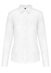 Camisa mujer manga larga. Confeccion en polialgodon. Botones mismo tono. 65%poliester / 35%algodon popelina