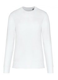 Sudadera ecorresponsable de cuello redondo unisex. Corte recto. Exterior 100% algodon.