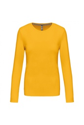 Camiseta de manga larga y cuello redondo mujer. Tacto suave. Amplia gama de colores. 100% algodon peinado