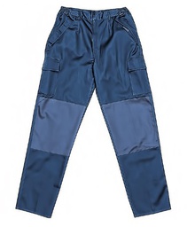Pantalon antiestatico y retardante. 98% algodon, 2% fibra de carbono.  270 g/m² . Culera y protector entrepiernas. Marino