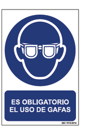 [RD25602] Señal vinilo adhesiva "Obligatorio uso de gafas" 150x200mmm