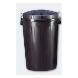 [23187 Negro] Cubo de basura 95L, negro, con tapa TRILLA DENOX