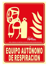 [B00117] Señal clase B PVC 0.7mm, fotoluminiscente, "Equipo autonomo de respiracion", 210x300mm