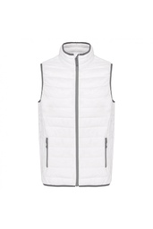 Chaleco hombre acolchado y ligero, material resistente, 100% poliamida, cierre cremallera, comprimido en bolsa.