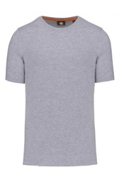 Camiseta ecorresponsable, cuello redondo, suave, duradera, 60%algodon organico/ 40%poliester reciclado.