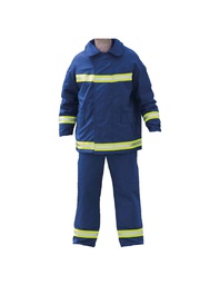 [301.60.1 XL] Conjunto Chaqueton y cubre pantalon Bombero, cintas reflectantes en pecho, mangas, cintura y tobillos