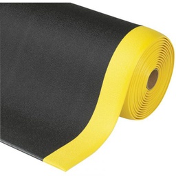 [004.614.13 Negro/Amarillo]  Alfombra antifatiga Sof-Tred, para uso corriente, color negro, con biselado en amarillo, 91cm X 18.3m (precio por rollo)