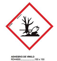 [RD44650] Adhesivo de vinilo, "peligroso para el medio ambiente", 150x150mm