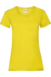Camiseta Valueweight mujer, cuello redondo, corte entallado, 100% algodon. FRUIT OF THE LOOM.