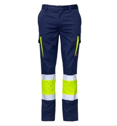 CROSS, Pantalon basico A.V., multibolsillos, bandas reflectantes, 65% poliester-33% algodon-2% elastano