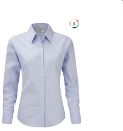 Camisa Oxford manga larga mujer, pinzas en pecho y espalda, 70% algodon Oxford-30% poliester. 