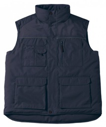 Chaleco Expert Pro acolchado con forro interior, multibolsillos, 100% poliester, cierre con cremallera.