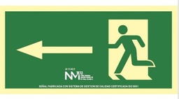 [B18131] SEÑAL EVACUACIoN FLECHA IZQUIERDA PVC 1MM CLASE A 632X313MM