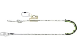 [FA 40 903 20 ] Eslinga trenzada de posicionamiento en trabajo con modulador, 2 m 1 mosqueton acero, bloqueo con tornillo y 1 mosqueton de acero, bloqueo automatico doble accion.