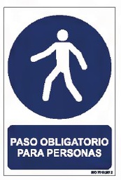 [RD20909] Señal  Alum. "PASO OBLIGLIGATORIO PERSONAS" 210X300mm