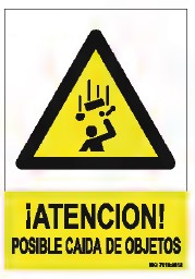 [RD30009] Señal, "PELIGRO POSIBLE CAIDA DE OBJETOS", PVC 0,7mm 210X300mm