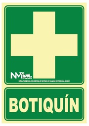 [B14108] SEÑAL BOTIQUIN PVC 0,7mm Clase B DISTANCIA DE VISION 10M