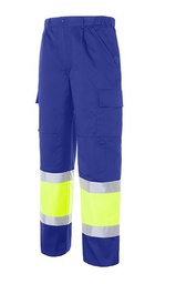 MARSHALL Pantalon multibolsillo Bicolor, reforzado, 2 bandas, 65%Poliester 35%Algodon.Amarillo Fluor: 80%Poliester, 20%Algodon