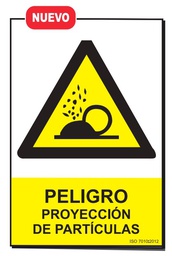 [RD30926] Señal aluminio 210 x 300 mm Advertencia "PELIGRO PROYECCION PARTICULAS"