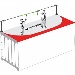 [FA 60 007 03 ] POST LINE linea de vida temporal Horizontal para dos usuarios, ISO para contenedor 20 o 40 pies, maximo 40 metros