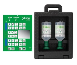 [459.093.87 ] Lavaojos. Maletin mural con 2 frascos lavaojos para enjuague en caso de accidente en los ojos