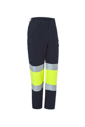 Pantalon Alta Visibilidad. Ignifugo inherente multinorma. EPI CAT III. Rodilla reforzada, Dos bandas reflectantes, 60% Modacrilico 38% Algodon 2% Antiestatico