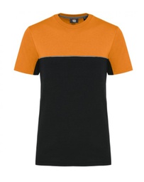 Camiseta Unisex bicolor ecorresponsable, manga corta,  60% algodon peinado/40% poliester reciclado. 