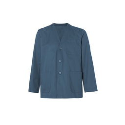 SADE Sahariana sin cuello, 3 bolsillos  de parche delanteros y 2 aberturas espalda. 65% poliester 35% algodon