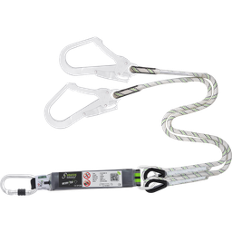 [FA 30 600 10 ] FA 30 600 10 Absorbedor de energia bifurcado de 45 mm con cordones de 1m, con 2 ganchos de acero y una apertura de tornillo karabiner