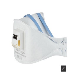 [9322+ ] Mascarilla (FFP2S) 3M papel plegable, valvula, polvo, niebla y humos, P2. Embalaje minimo 10 uni, Precio unitario