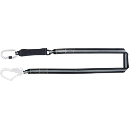 [FA 30 305 20 ] FA 30 305 20 Cordon de correa absorbente de energia resistente al fuego de 2m con bloqueo de tornillo, karabiner y un gancho de andamio de acero FIREFREE
