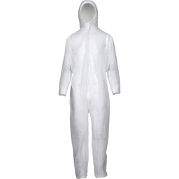 Buzo con capucha, PP/PE 50 g/m² (plastificado), impermeable, EPI Cat. I, CE