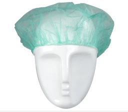 [H60G Verde 60cm] Gorro redondo desechable de TST 10 g/m2, ajuste elastico, EPI Cat. I, CE