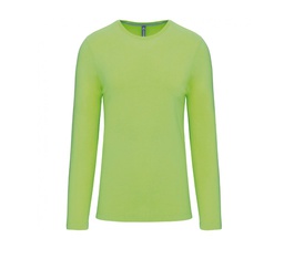 Camiseta maga larga hombre, cuello redondo, 100% algodon peinado, entallada.